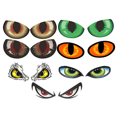 #ad Car Reflective Eyes Stickers 3D Night Safety Driving Reflective Caution Decal*2
