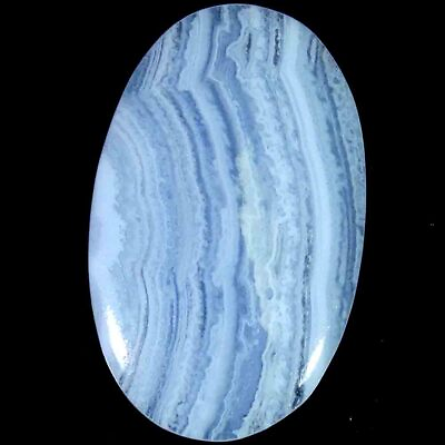 #ad 14.20Cts. 20X32X3mm 100% Natural Top Designer Blue Lace Agate Oval Cab Gemstone
