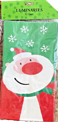 #ad Christmas Santa Folding Luminaries 10 in Package