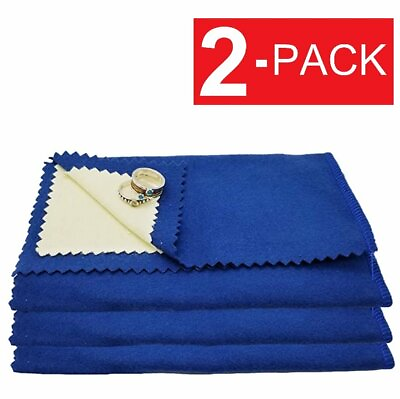 2 Pack Jewelry Cleaning Polishing Cloth Instant Shine Protects Gold Silver Brass