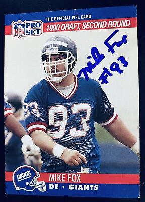 Mike Fox Signed Autograph NFL New York Giants Football Card