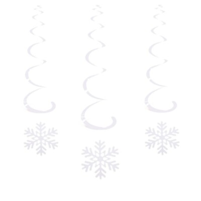 #ad 6 Pcs Christmas Snowflake Decor Party Supplies Hanging Pendants