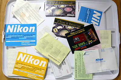 Nikon warranty card lot vintage 1990s 2000#x27;s