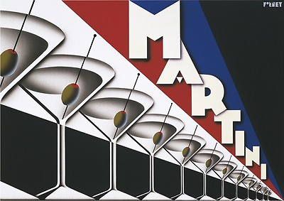Martini by Steve Forney Art Print Retro Vintage Bar Poster Glass Olive 26x36