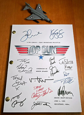 Top Gun Script Cast Signed Autograph Reprints Full Script Maverick