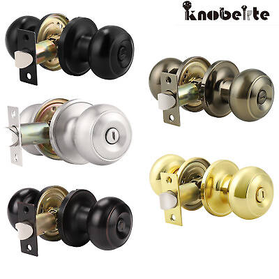 knobelite Round Privacy Door Knob for Bedroom BathroomKeyless Door Hardware