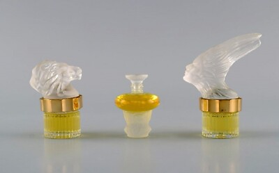 Three Lalique perfume bottles. Late 20th century