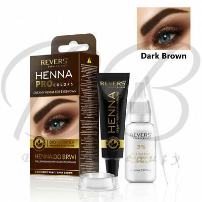 #ad REVERS HENNA EYEBROWS TINT Professional Brow Dye Cream Black Brown Graphite 15ml