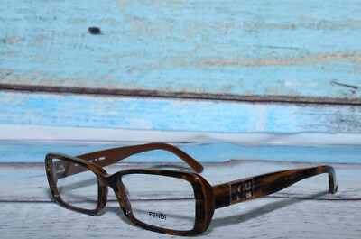#ad Fendi F768 205 Rectangular Brown Black Pattern Women#x27;s Eyeglasses 51mm
