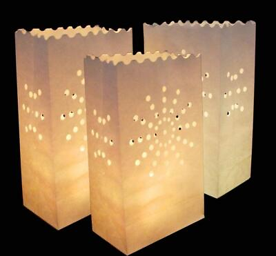 10 Luminary Paper Candle Tea Light Lantern Bags Wedding Party Garden BBQ Xmas