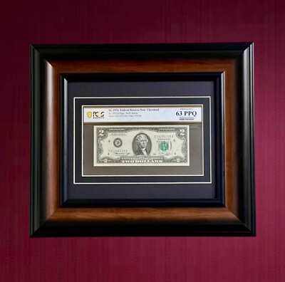 #ad Elegant Brown Display Frame for Standard PCGS Graded Currency White Label