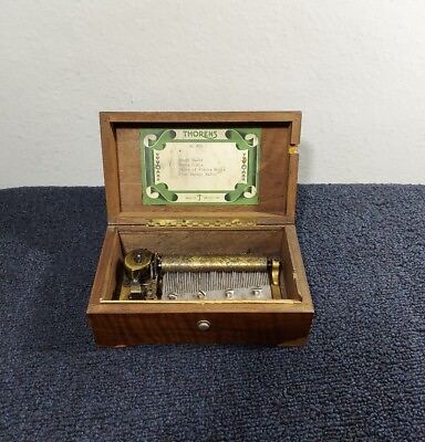 NOT WORKING Vintage Thorens Swiss Music Box AL 450 w Original Box