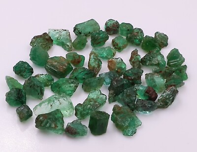 #ad Natural Zambia Emerald Rough Lot 47.50 Ct Raw Healing Gemstone May Birthstone