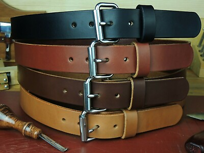 Men#x27;s 1 1 2quot; Heavy Duty Leather Gun Holster CCW Work Belt Amish Handmade 1.5quot;