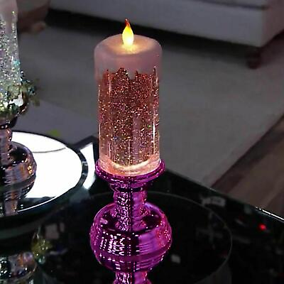 LED Christmas Candles With Pedestal Rose
