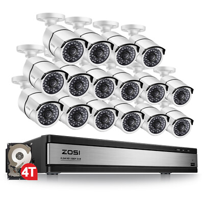 #ad ZOSI H.265 16ch 5MP Lite DVR 1080p Security Camera System CCTV System with HDD
