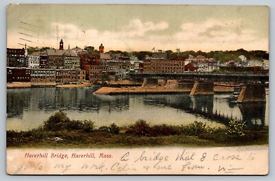 #ad Vintage Massachusetts Postcard Haverhill Bridge