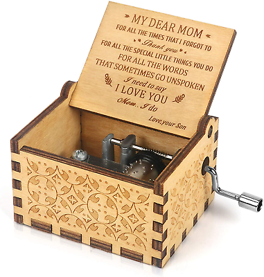 #ad #ad Music Box Hand Crank Engraved Mother Day My Sunshine Mechanism Antique Vintage..