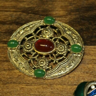 #ad 3 Beautiful Green Themed Brooches