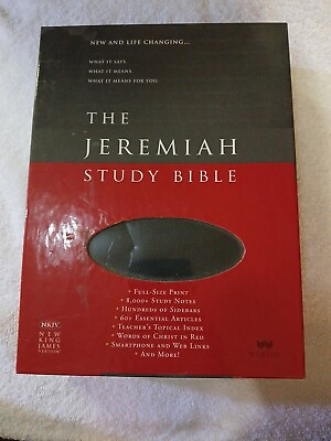 #ad The Jeremiah Study Bible NKJV Genuine Black Leather Full Size Print