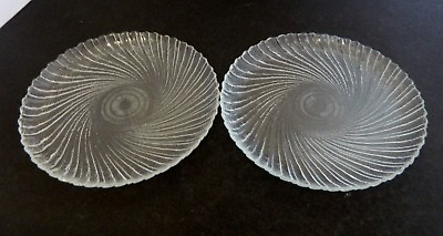 Arcoroc Luminarc Glassware Seabreeze Pattern Luncheon Salad Dessert Plates Two
