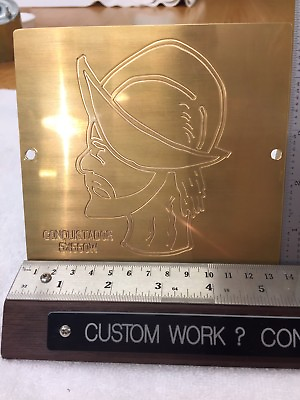 #ad CONQUISTADOR MASTER TEMPLATE BRASS ENGRAVING PLATE FOR NEW HERMES FONT TRAY