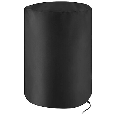 55 Gallon Drum Cover Plastic Steel Water Barrel Cover Waterproof Black