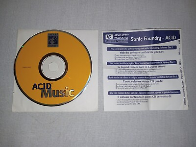 Sonic Foundry ACID Music Software Vintage HP Sonic Foundry ACID Music Disc