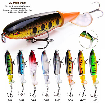 Whopper Plopper Topwater Floating Fishing Lures Baits Rotating Tail for Bass US