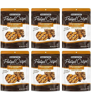 #ad Milk Chocolate amp; Caramel Drizzlers Pretzel Crisps By Snack Factory 6 PACK
