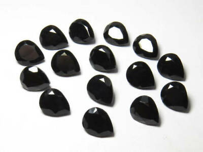 #ad SALE Great Natural BLACK ONYX 3X5 mm 18X25 mm PEAR Faceted Cut Loose Gemstone