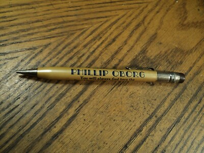 Vintage Fat Mechanical Pencil Phillip Oborg Oils Gas Greases Smolan Kansas