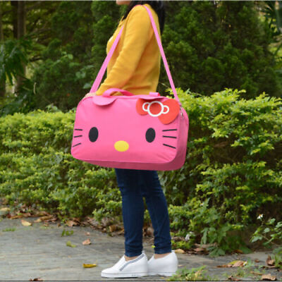 Women cute Hello Kitty Travel Duffel Bag Handbags weekend trip tote Luggage new