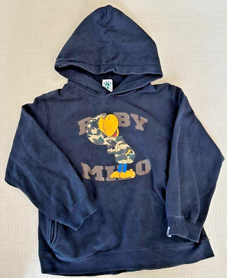 #ad BAPE Kids Milo Black Parka Sweatshirt Hoodie 130cm 6T A BATHING APE