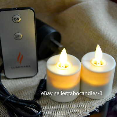 Luminara Flameless Rechargeable LED Tea Lights Candle for Home with charger plug