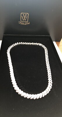 #ad VICTORIA WIECK Stunning Long Sterling amp; CZ Necklace in Box
