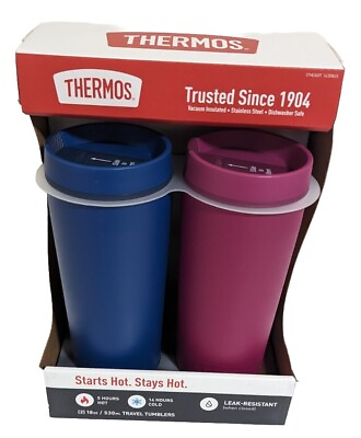 #ad Thermos Stainless Steel 18oz Travel Tumbler 2 Pack