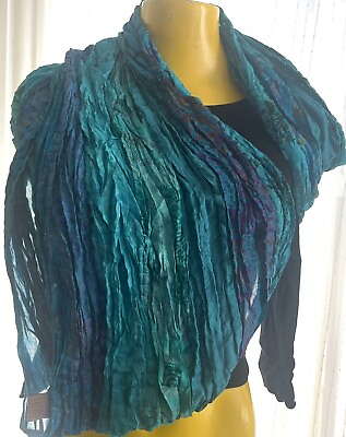 #ad GreenSewn Infinity Scarf Handmade from Vintage Silk Saris One Of A Kind