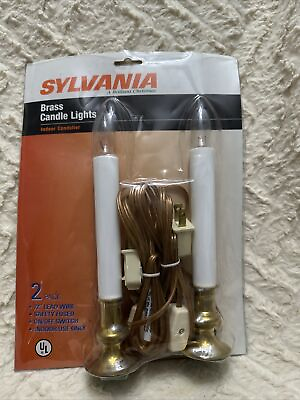 #ad Vintage Sylvania Brassamp; Plastic Electric Candle Sticks New
