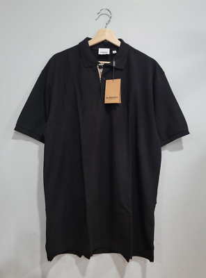 #ad NEW Burberry London England Men Short Sleeve 2XL Polo Embroidered Black Shirt