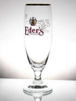 #ad Vintage German Beer Glass Eder#x27;s Familien Brauerei #x27;#x27;125 Jahre 1872 1997#x27;#x27; 0.4L