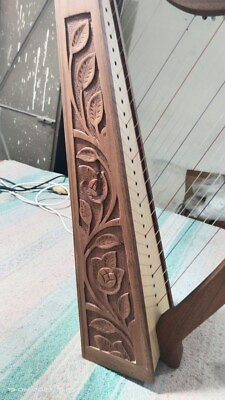 #ad New 27 String Celtic Levers Engraving Harp Solid Seasonal Wood Harp