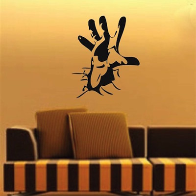 #ad Reaching Hand Wall Decal Cool Teens Wallpaper Scary Palm Removable Vinyl g18