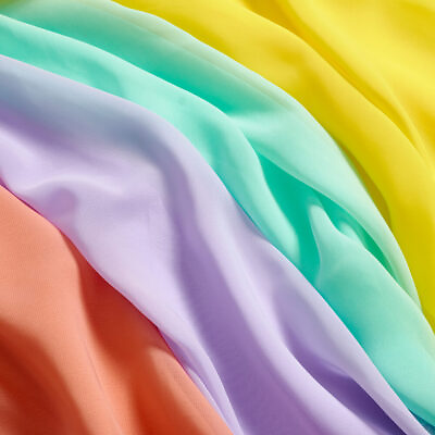 Solid Chiffon Fabric Polyester Dress Sheer 58#x27;#x27; Wide By the Yard All Colors