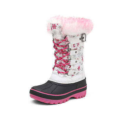 Boys Girls Snow Boots Insulated Winter Warm Knee High Ski Boots Kids Size 9T 6