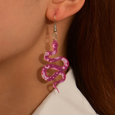 #ad Moon Star Sun Flower Snake Dangle Earrings For Women Funny Cool Teens Jewelries
