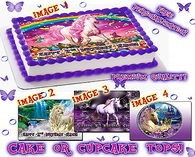 #ad Unicorn Cake edible picture fantasy sugar sheet image decal sticker paper topper