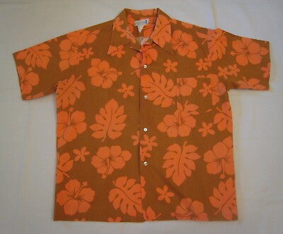 Vintage 1970s Hukilau Fashion Cotton Hawaiian Shirt sz XL