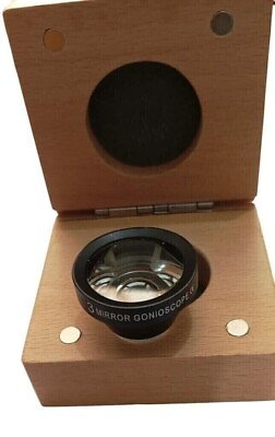 #ad 3 Three Mirror Gonioscope Gonio Lens Black With wooden Case