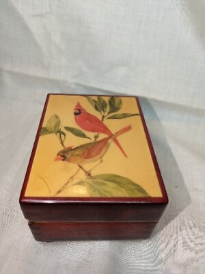 #ad Cardinal Design Reuge Swiss Wooden Music Jewelry Box Plays “Beautiful Ohioquot;